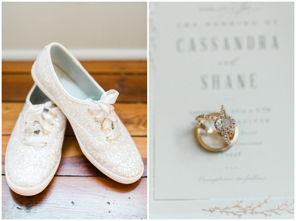 Wedding shoes, wedding rings